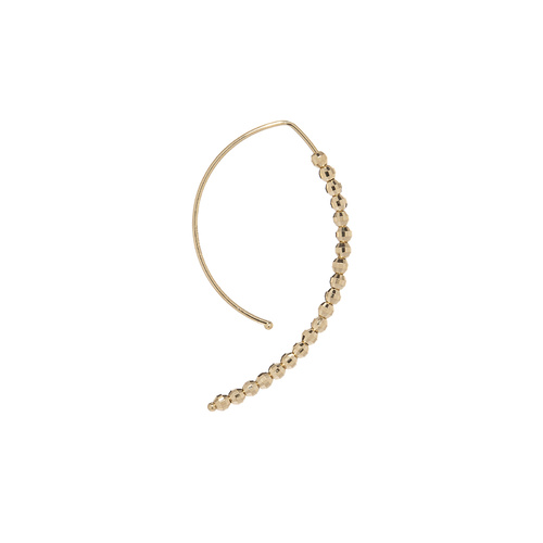 Small Marquis Gold Bead Hoop Earring